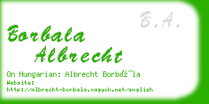 borbala albrecht business card